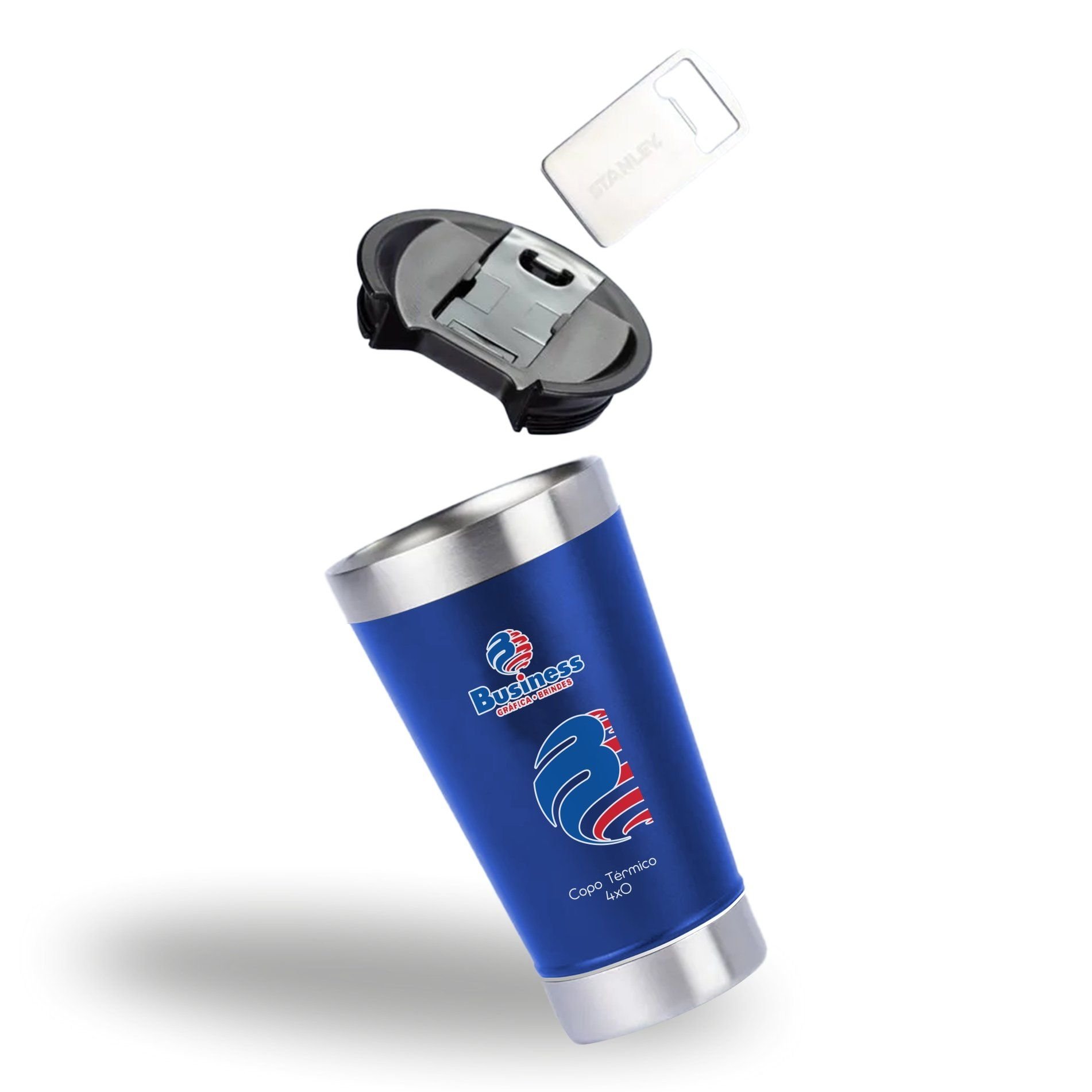 Copo Térmico Tipo Stanley Inox Azul 500ml